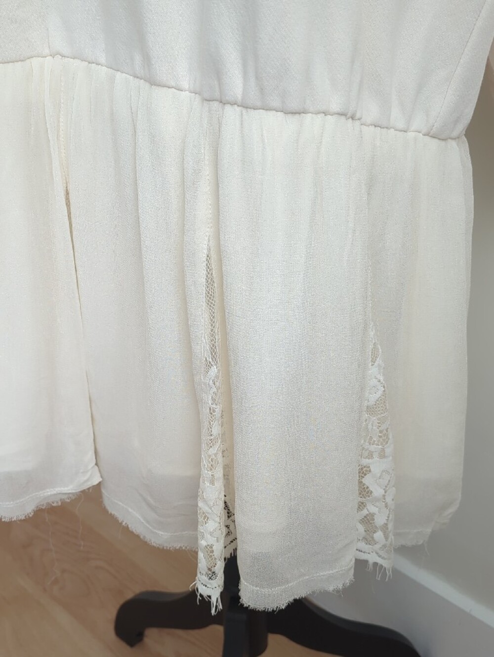 NWT Anthropologie Pilcro Sweatshirt Twofer Lace Mini Dress Napoli 1976 Cream 2X - Picture 7 of 14